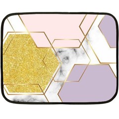 Geometric , Geometric, Gold, Marble, Pattern, Pink, Purple, Fleece Blanket (mini) by nateshop