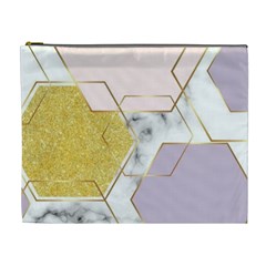 Geometric , Geometric, Gold, Marble, Pattern, Pink, Purple, Cosmetic Bag (xl) by nateshop