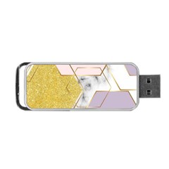 Geometric , Geometric, Gold, Marble, Pattern, Pink, Purple, Portable Usb Flash (two Sides) by nateshop