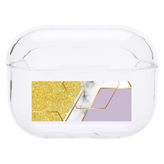 Geometric , Geometric, Gold, Marble, Pattern, Pink, Purple, Hard Pc Airpods Pro Case by nateshop