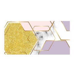 Geometric , Geometric, Gold, Marble, Pattern, Pink, Purple, Satin Wrap 35  X 70  by nateshop