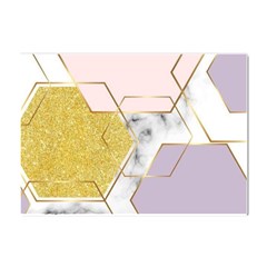 Geometric , Geometric, Gold, Marble, Pattern, Pink, Purple, Crystal Sticker (a4) by nateshop