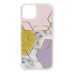 Geometric , Geometric, Gold, Marble, Pattern, Pink, Purple, Iphone 14 Tpu Uv Print Case by nateshop