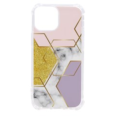 Geometric , Geometric, Gold, Marble, Pattern, Pink, Purple, Iphone 13 Mini Tpu Uv Print Case