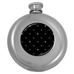 Heart, Background Round Hip Flask (5 oz) Front