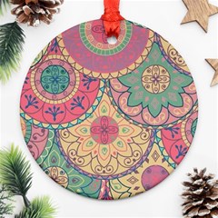 Pattern , Comic, Art, Supreme, Designs Round Ornament (two Sides)