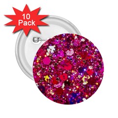 Pink Glitter, Cute, Girly, Glitter, Pink, Purple, Sparkle 2 25  Buttons (10 Pack)  by nateshop