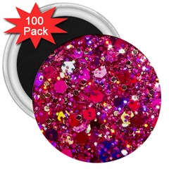 Pink Glitter, Cute, Girly, Glitter, Pink, Purple, Sparkle 3  Magnets (100 Pack) by nateshop