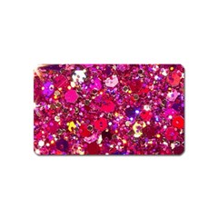 Pink Glitter, Cute, Girly, Glitter, Pink, Purple, Sparkle Magnet (name Card) by nateshop