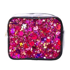 Pink Glitter, Cute, Girly, Glitter, Pink, Purple, Sparkle Mini Toiletries Bag (one Side) by nateshop