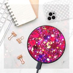 Pink Glitter, Cute, Girly, Glitter, Pink, Purple, Sparkle Wireless Fast Charger(black) by nateshop