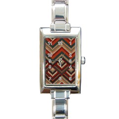 Fabric Abstract Pattern Fabric Textures, Geometric Rectangle Italian Charm Watch by nateshop