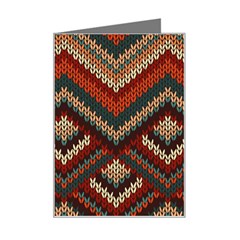 Fabric Abstract Pattern Fabric Textures, Geometric Mini Greeting Card by nateshop