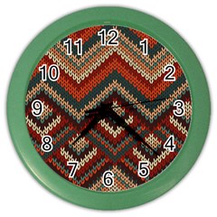 Fabric Abstract Pattern Fabric Textures, Geometric Color Wall Clock by nateshop