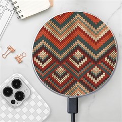 Fabric Abstract Pattern Fabric Textures, Geometric Wireless Fast Charger(white) by nateshop