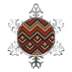 Fabric Abstract Pattern Fabric Textures, Geometric Metal Small Snowflake Ornament by nateshop