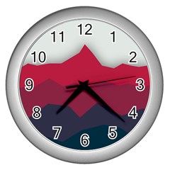 Minimalistic Colours, Minimal Colours, Pattern, Stoche Wall Clock (silver)