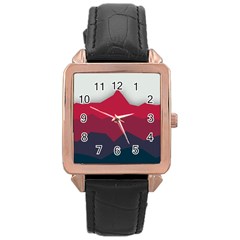 Minimalistic Colours, Minimal Colours, Pattern, Stoche Rose Gold Leather Watch  by nateshop