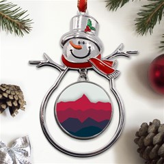 Minimalistic Colours, Minimal Colours, Pattern, Stoche Metal Snowman Ornament by nateshop