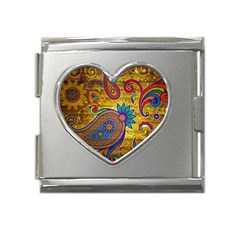 Pattern, Abstract Pattern, Colorful, Mega Link Heart Italian Charm (18mm)