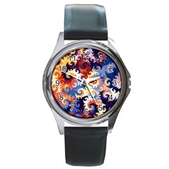 Spirals, Colorful, Pattern, Patterns, Twisted Round Metal Watch by nateshop