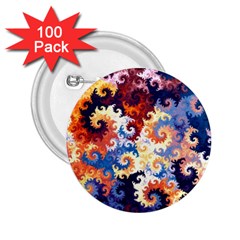 Spirals, Colorful, Pattern, Patterns, Twisted 2 25  Buttons (100 Pack)  by nateshop