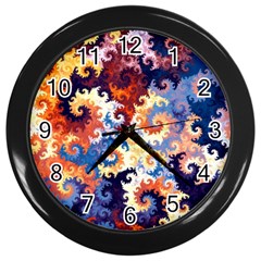 Spirals, Colorful, Pattern, Patterns, Twisted Wall Clock (black) by nateshop