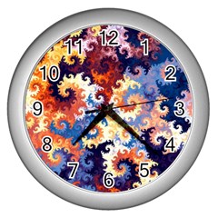 Spirals, Colorful, Pattern, Patterns, Twisted Wall Clock (silver)