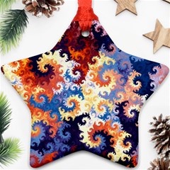 Spirals, Colorful, Pattern, Patterns, Twisted Star Ornament (two Sides) by nateshop