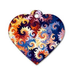 Spirals, Colorful, Pattern, Patterns, Twisted Dog Tag Heart (two Sides) by nateshop