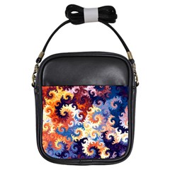 Spirals, Colorful, Pattern, Patterns, Twisted Girls Sling Bag by nateshop