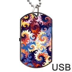 Spirals, Colorful, Pattern, Patterns, Twisted Dog Tag Usb Flash (one Side)