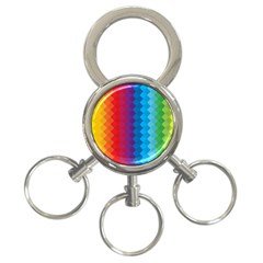 Rainbow Beautiful Seamless Pattern 3-ring Key Chain