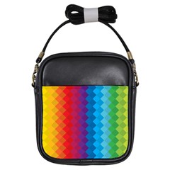 Rainbow Beautiful Seamless Pattern Girls Sling Bag by Cemarart