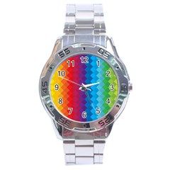 Rainbow Beautiful Seamless Pattern Stainless Steel Analogue Watch