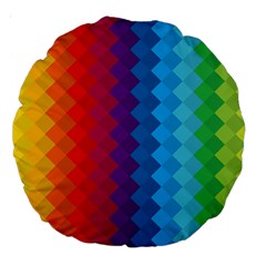 Rainbow Beautiful Seamless Pattern Large 18  Premium Round Cushions by Cemarart