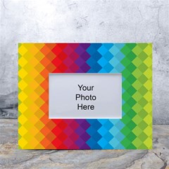 Rainbow Beautiful Seamless Pattern White Tabletop Photo Frame 4 x6  by Cemarart