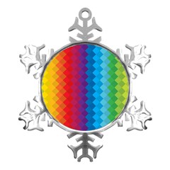 Rainbow Beautiful Seamless Pattern Metal Small Snowflake Ornament by Cemarart