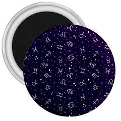 Zodiac Symbols Sign And Stars Pattern Seamless Pattern 3  Magnets by Cemarart