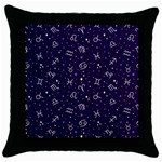 Zodiac Symbols Sign And Stars Pattern Seamless Pattern Throw Pillow Case (Black) Front