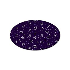 Zodiac Symbols Sign And Stars Pattern Seamless Pattern Sticker Oval (10 Pack) by Cemarart