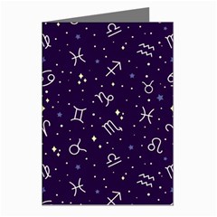 Zodiac Symbols Sign And Stars Pattern Seamless Pattern Greeting Cards (pkg Of 8) by Cemarart