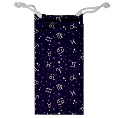 Zodiac Symbols Sign And Stars Pattern Seamless Pattern Jewelry Bag by Cemarart