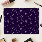 Zodiac Symbols Sign And Stars Pattern Seamless Pattern Cosmetic Bag (XL) Back