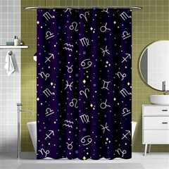 Zodiac Symbols Sign And Stars Pattern Seamless Pattern Shower Curtain 48  X 72  (small)  by Cemarart