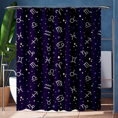 Zodiac Symbols Sign And Stars Pattern Seamless Pattern Shower Curtain 60  X 72  (medium)  by Cemarart