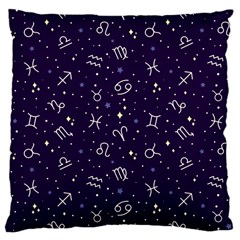 Zodiac Symbols Sign And Stars Pattern Seamless Pattern Large Cushion Case (two Sides) by Cemarart