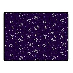 Zodiac Symbols Sign And Stars Pattern Seamless Pattern Two Sides Fleece Blanket (small) by Cemarart