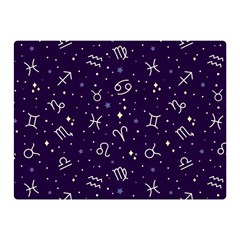 Zodiac Symbols Sign And Stars Pattern Seamless Pattern Two Sides Premium Plush Fleece Blanket (mini) by Cemarart