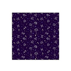 Zodiac Symbols Sign And Stars Pattern Seamless Pattern Satin Bandana Scarf 22  X 22  by Cemarart